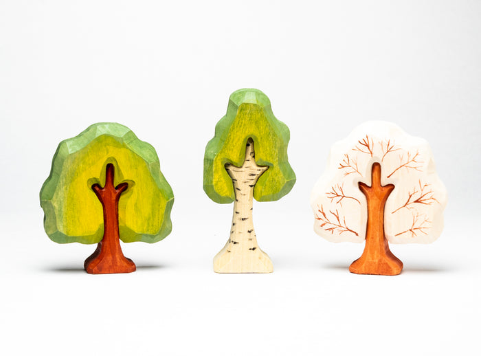 Hand carved Small World Winter Play Tree