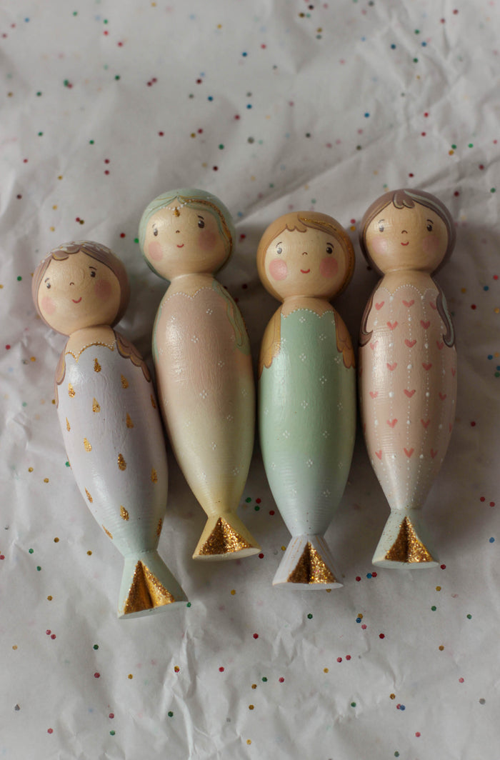 Gnezdo Handmade Wooden Mermaid Toy