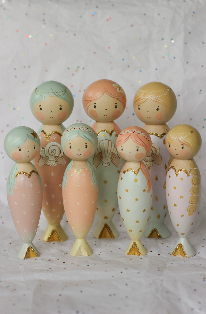Gnezdo Handmade Wooden Mermaid Toy