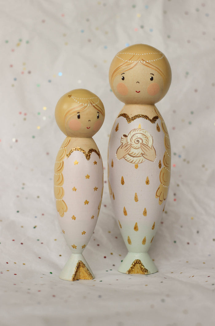 Gnezdo Handmade Wooden Mermaid Toy