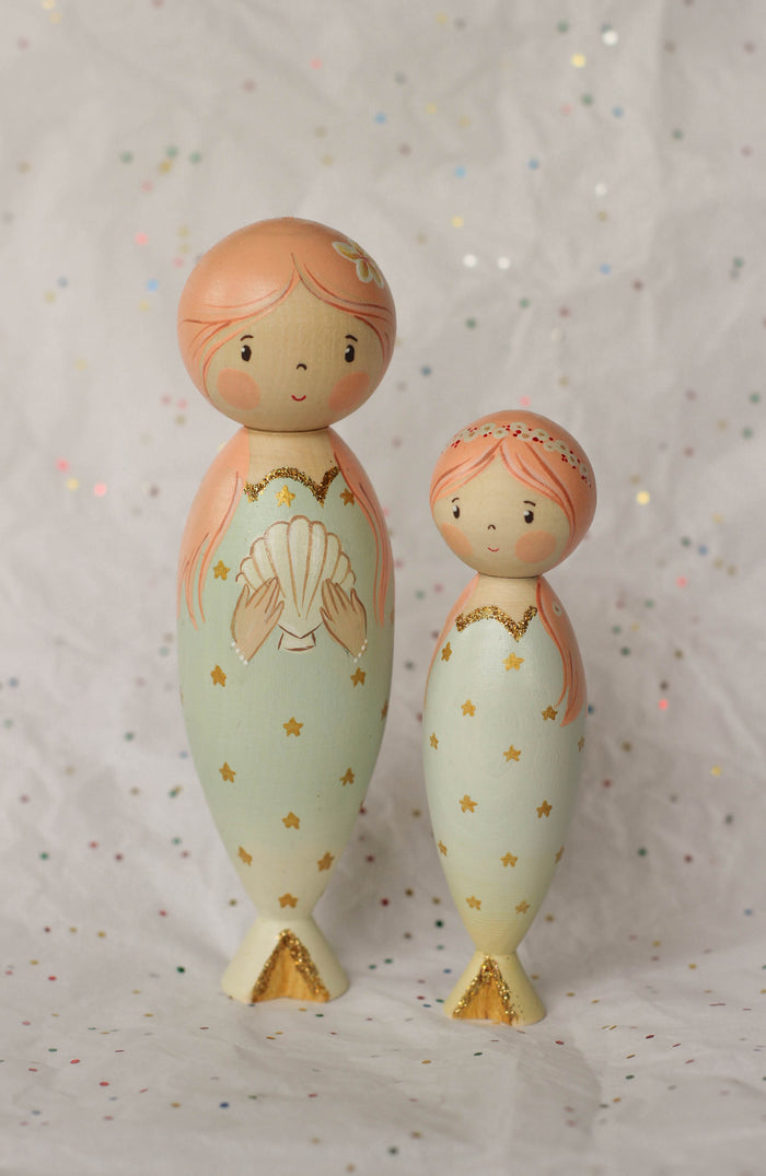 Gnezdo Handmade Wooden Mermaid Toy