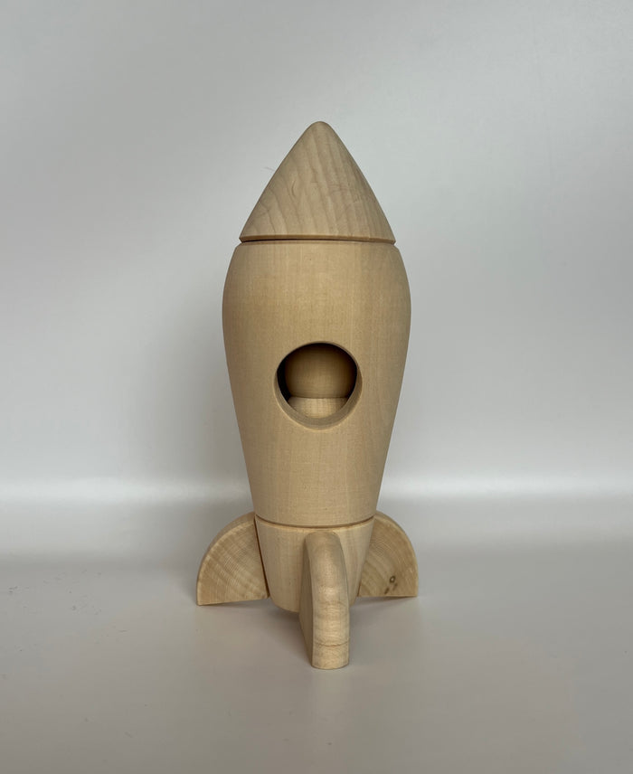 Unfinished Wooden Rocket Ship