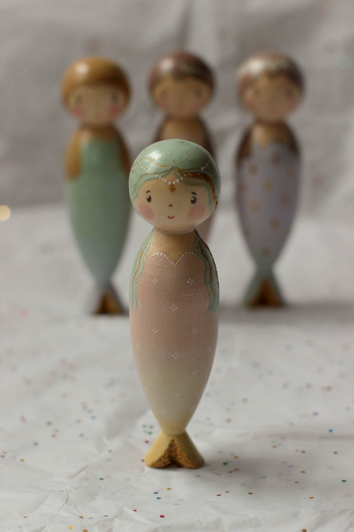Gnezdo Handmade Wooden Mermaid Toy