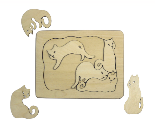 Wooden Cats Puzzle