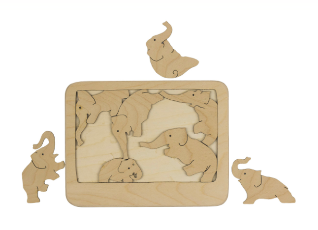 Wooden Elephants puzzle