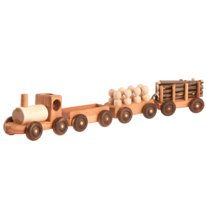 Handmade Wooden Toy Train Play Set, 23
