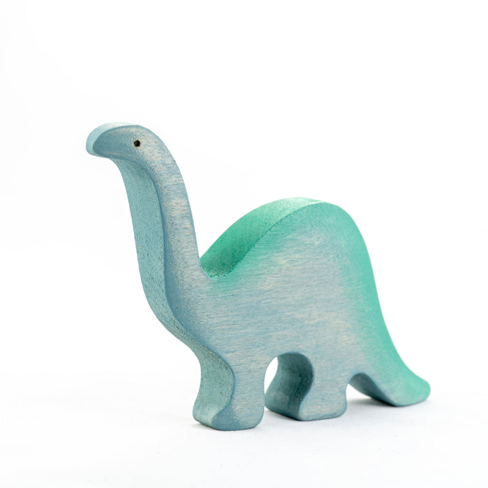 Waldorf Wooden Dinosaurs set painted- 6 pieces - PoppyBabyCo