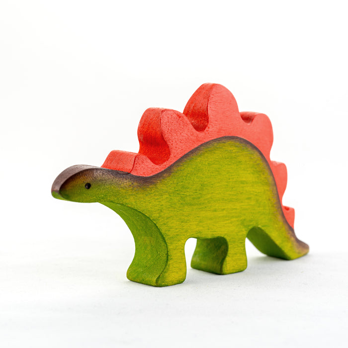 Waldorf Wooden Dinosaurs set painted- 6 pieces - PoppyBabyCo