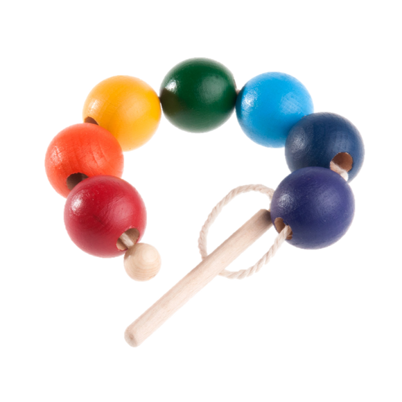 Rainbow Wooden Beads Lacing toy - PoppyBabyCo