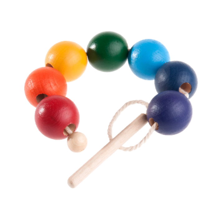 Rainbow Wooden Beads Lacing toy - PoppyBabyCo