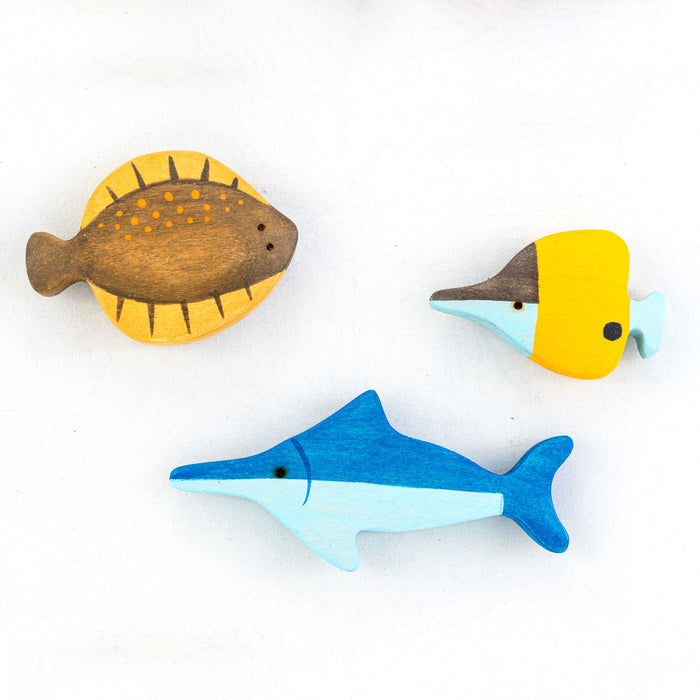 Waldorf Wooden Fish set- 11 pieces - PoppyBabyCo