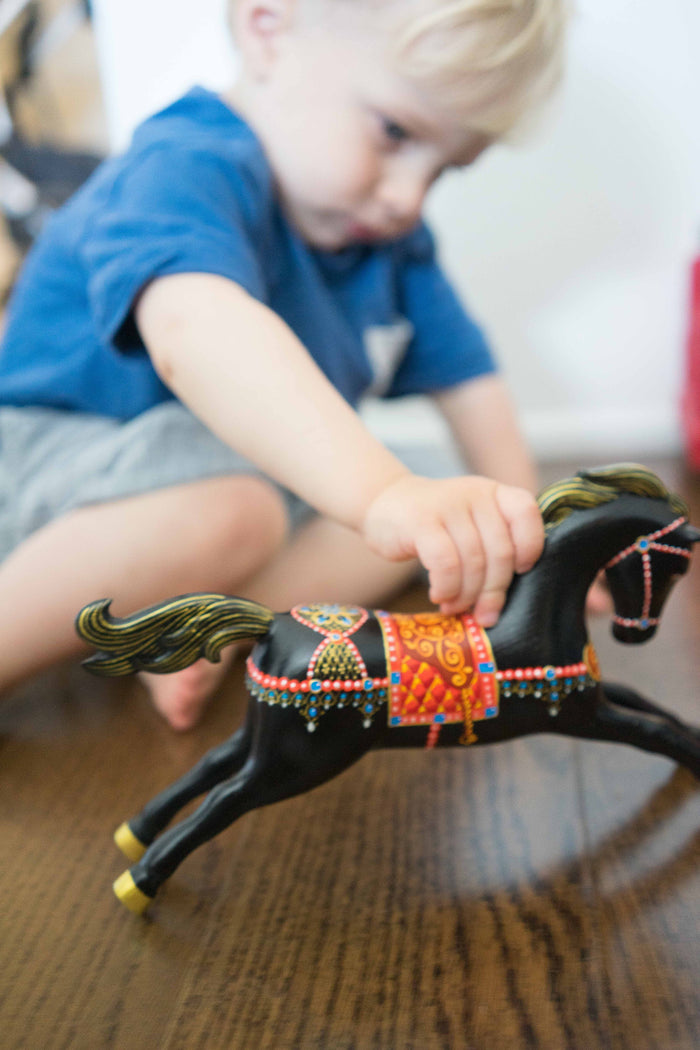 Wooden Rocking toy Horse hand-painted - PoppyBabyCo