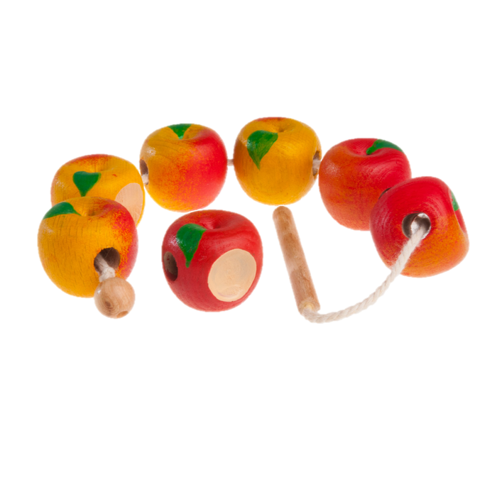 Wooden Apples Lacing toy - PoppyBabyCo