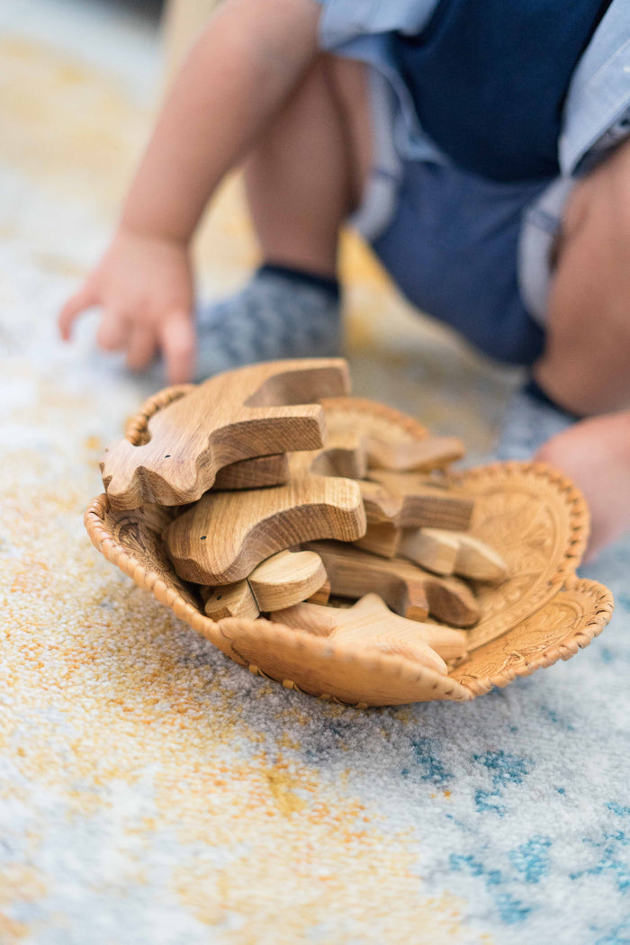 Natural Wooden Forest Animals set of 9 - PoppyBabyCo