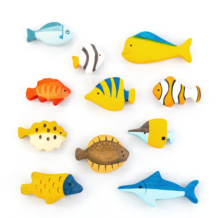 Waldorf Wooden Fish set- 11 pieces - PoppyBabyCo