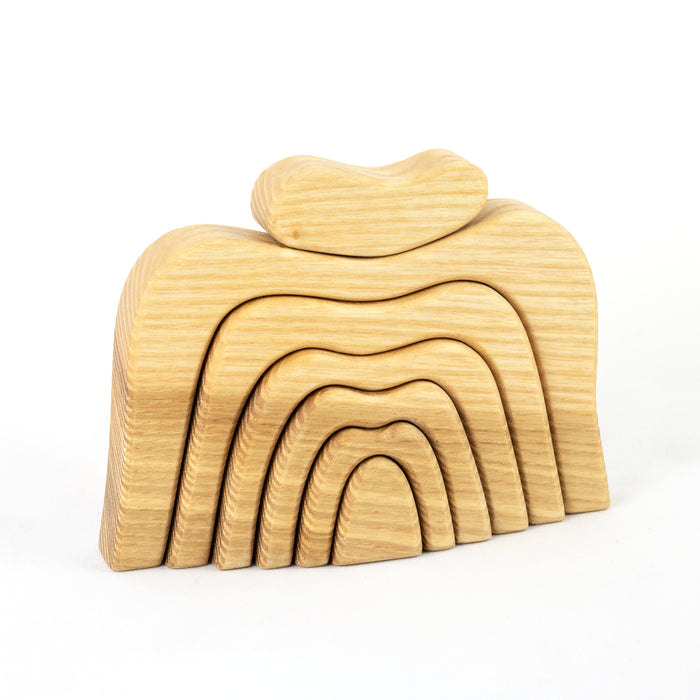 Natural Caves Wooden Stacking Toy - PoppyBabyCo
