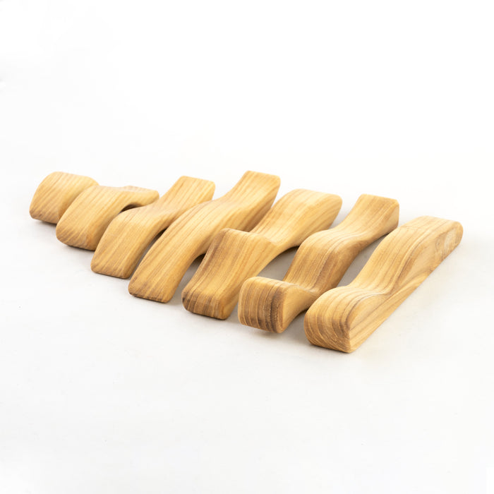 Natural Waves Wooden Sculptural Blocks Stacker Puzzle - PoppyBabyCo