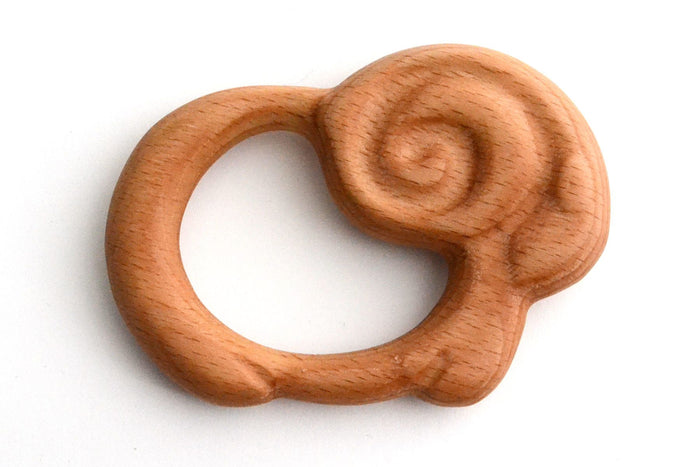 Organic Wooden Rattle-Teether Sheep