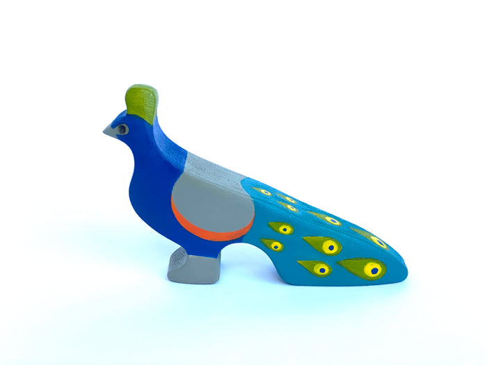 Wooden Peacock Figurine
