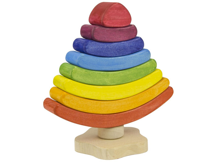 Wooden rainbow tree stacker