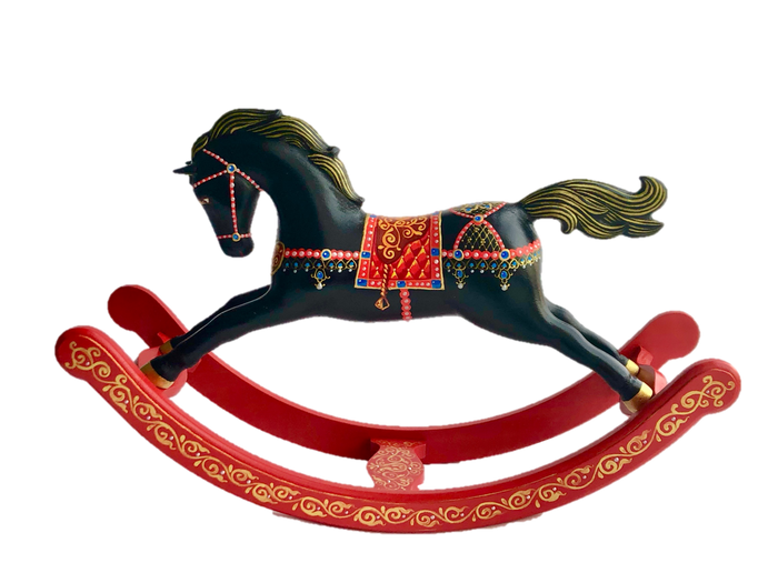 Wooden Rocking toy Horse hand-painted - PoppyBabyCo