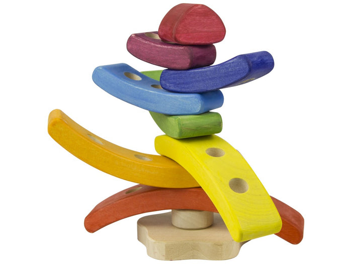 Wooden rainbow tree stacker