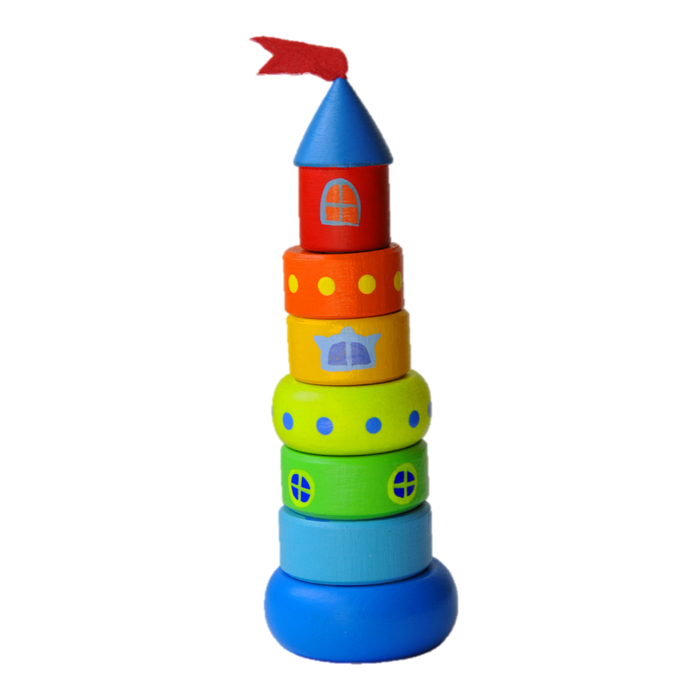 Wooden Stacking Toy - Small Castle - PoppyBabyCo