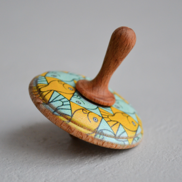 Wooden Spinning Top Toy painted