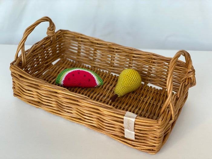 Wicker toys storage basket