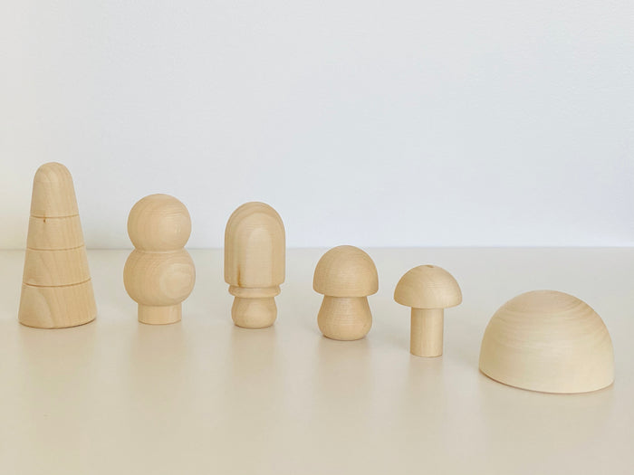Natural Wooden mushroom Forest Set