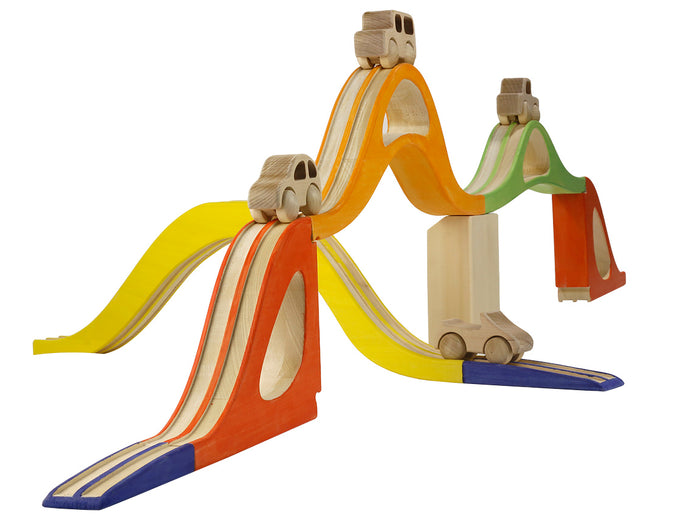 Cars with roads, bridges, and tunnels set - PoppyBabyCo