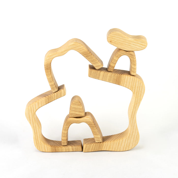 Natural Caves Wooden Stacking Toy - PoppyBabyCo