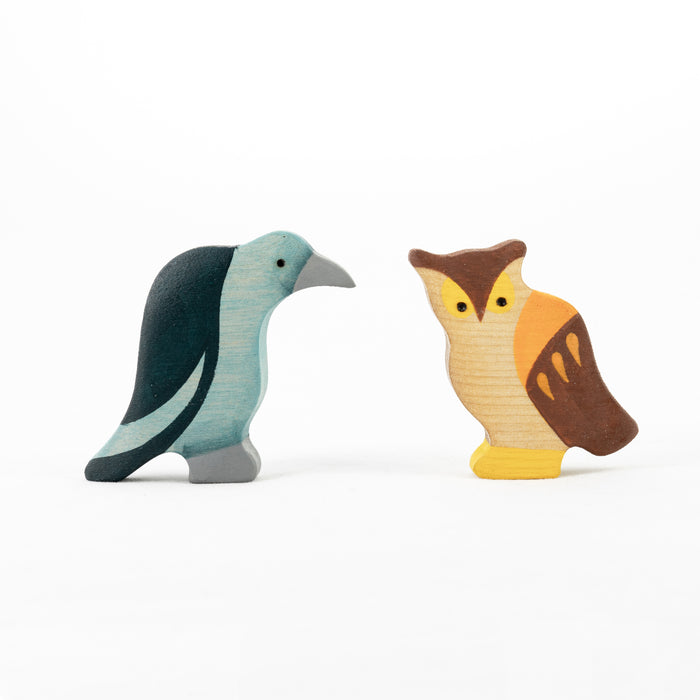 Waldorf Wooden Birds Set painted- 7 pieces