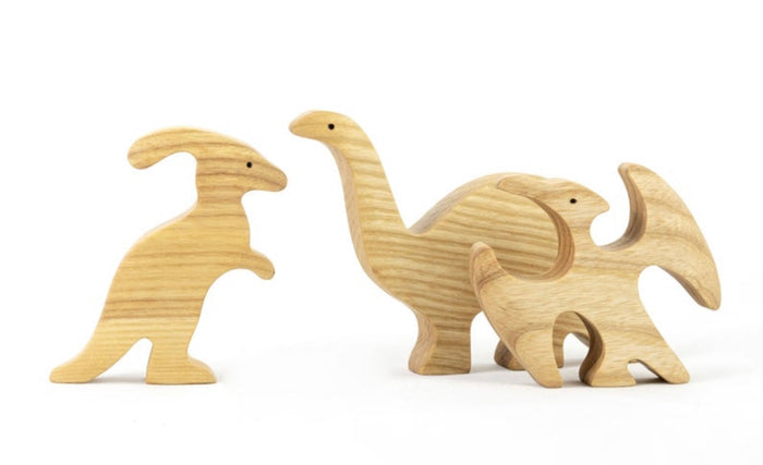 Wooden Dinosaur cutouts Natural set