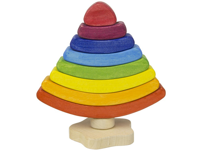 Wooden rainbow tree stacker