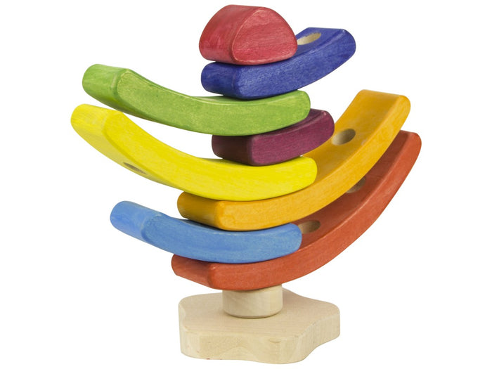 Wooden rainbow tree stacker