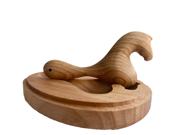 Organic Wooden Rattle toy Horse  in a wooden box - PoppyBabyCo