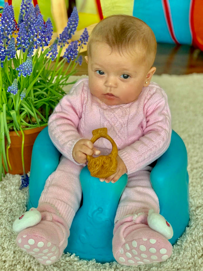 Organic Wooden Rattle-Teether Owl - PoppyBabyCo