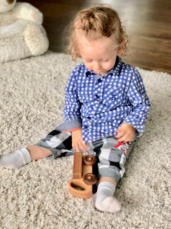 Wooden Truck Car with moving wheels - PoppyBabyCo