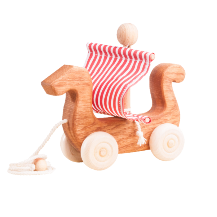 Ancient Ship Pull along wood toy - PoppyBabyCo