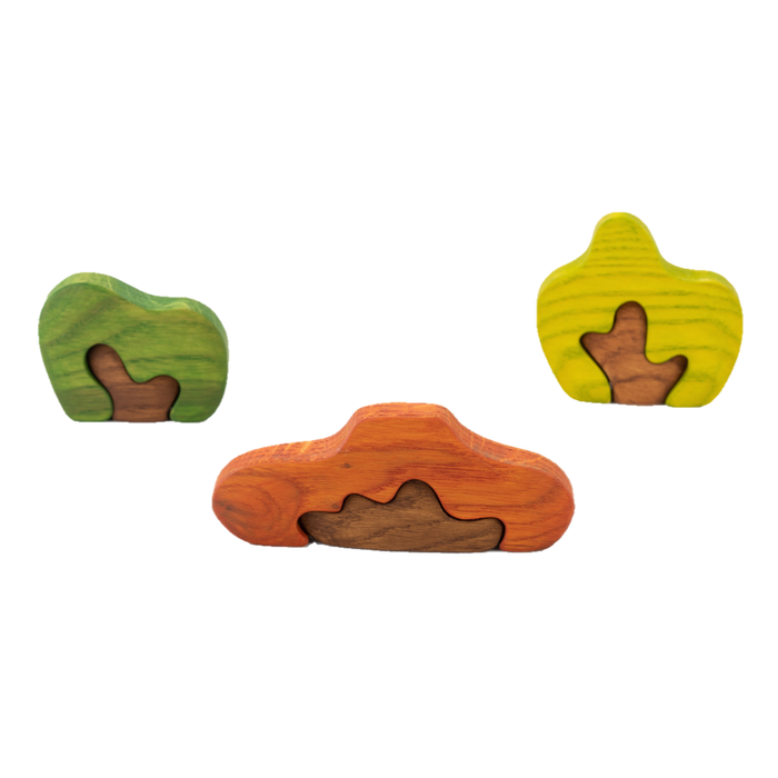 Waldorf Wooden Bushes Set Puzzle - PoppyBabyCo