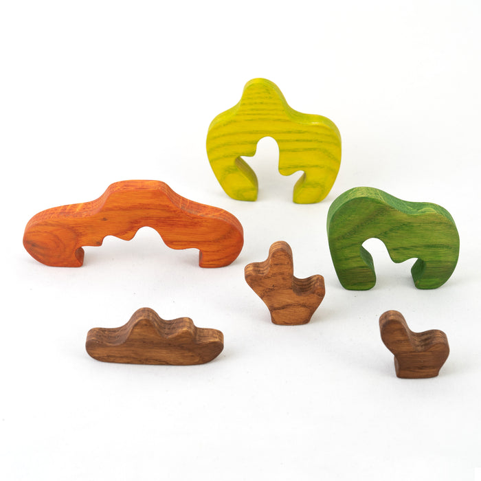 Waldorf Wooden Bushes Set Puzzle - PoppyBabyCo