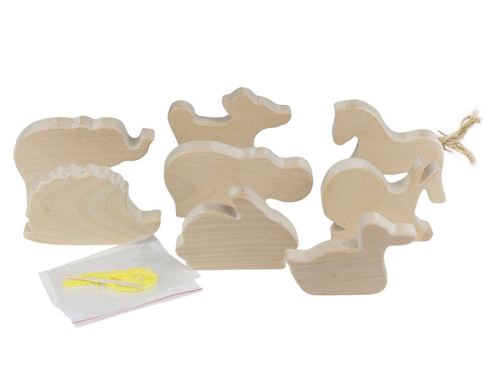 Wooden Animals Cutouts 8pcs