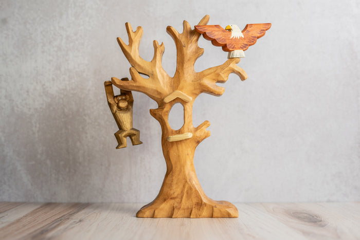 Handmade Wooden Old Bird Tree