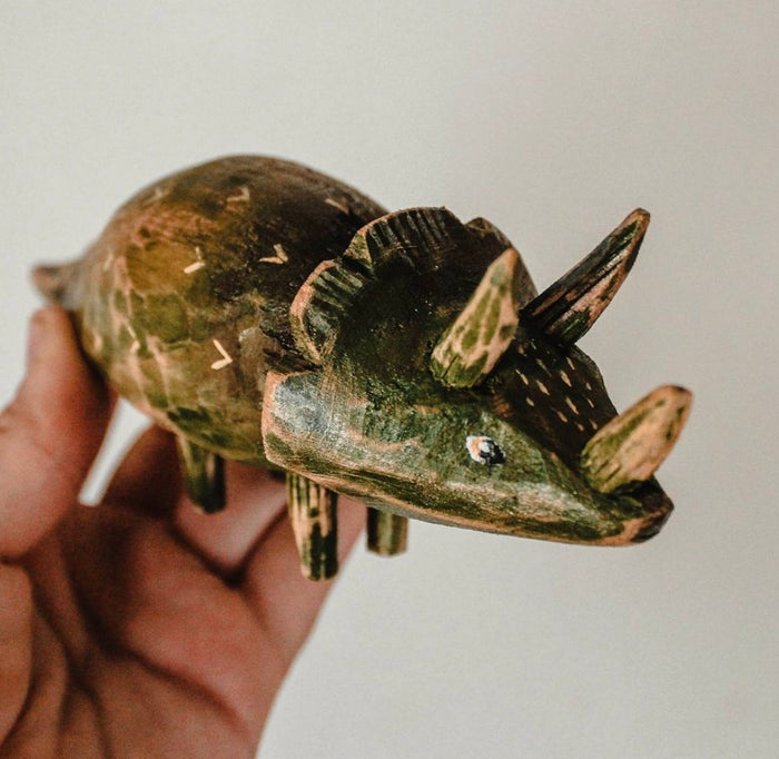 Hand Carved Wooden Dinosaur Toy