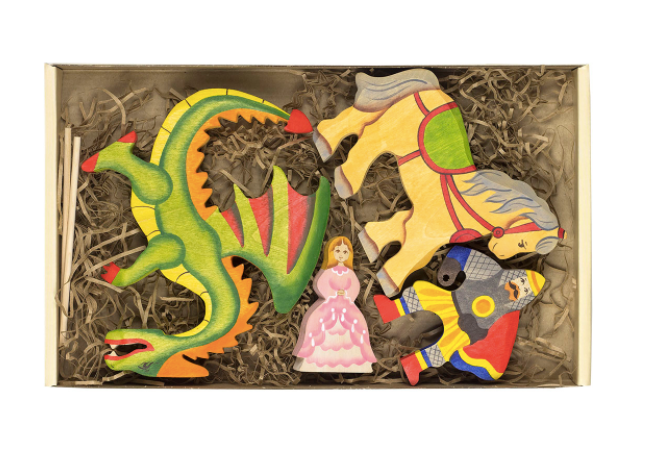 Wooden Princess and the Dragon Fairytale Set
