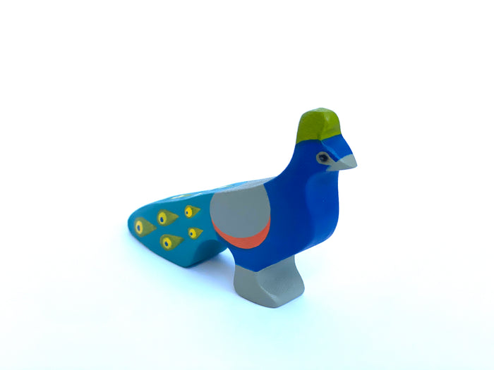 Wooden Peacock Figurine