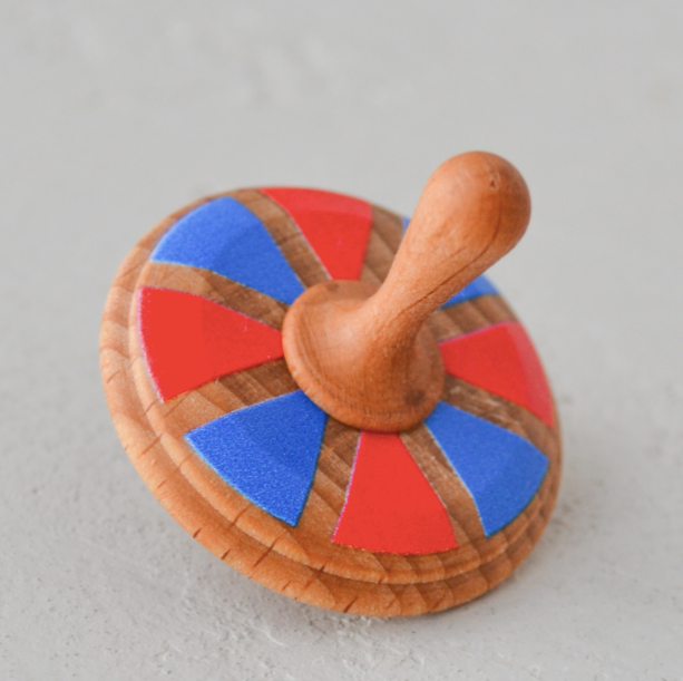 Wooden Spinning Top Toy painted