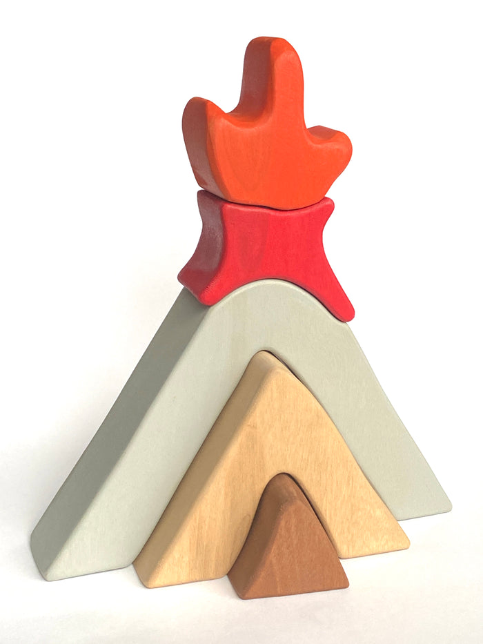 Wooden Volcano Stackable Toy