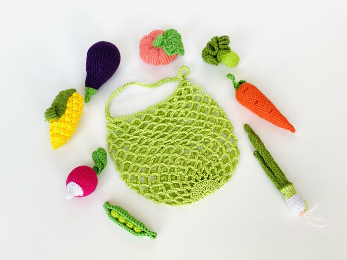 Crochet Vegetables set with a bag